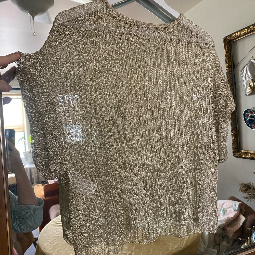 Silver knit mesh t-shirt from mango